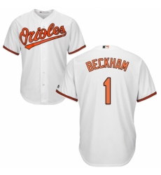 Youth Majestic Baltimore Orioles #1 Tim Beckham Authentic White Home Cool Base MLB Jersey