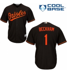 Youth Majestic Baltimore Orioles #1 Tim Beckham Replica Black Alternate Cool Base MLB Jersey