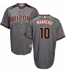 Men's Majestic Arizona Diamondbacks #10 Deven Marrero Authentic Grey Road Cool Base MLB Jersey