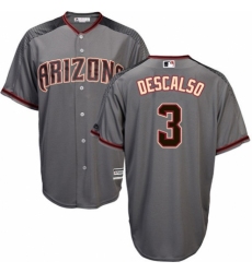 Men's Majestic Arizona Diamondbacks #3 Daniel Descalso Replica Grey Road Cool Base MLB Jersey