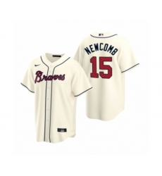 Men's Atlanta Braves #15 Sean Newcomb Nike Cream 2020 Replica Alternate Jersey