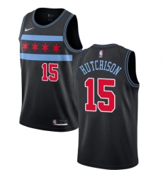 Men's Nike Chicago Bulls #15 Chandler Hutchison Swingman Black NBA Jersey - City Edition