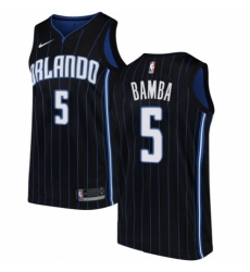 Men's Nike Orlando Magic #5 Mohamed Bamba Swingman Black NBA Jersey Statement Edition
