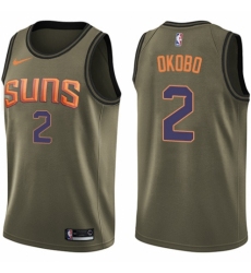 Youth Nike Phoenix Suns #2 Elie Okobo Swingman Green Salute to Service NBA Jersey