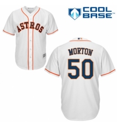 Men's Majestic Houston Astros #50 Charlie Morton Replica White Home Cool Base MLB Jersey