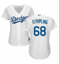 Women's Majestic Los Angeles Dodgers #68 Ross Stripling Authentic White Home Cool Base MLB Jersey