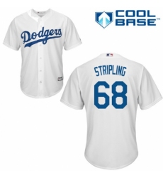 Youth Majestic Los Angeles Dodgers #68 Ross Stripling Authentic White Home Cool Base MLB Jersey