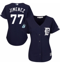 Women's Majestic Detroit Tigers #77 Joe Jimenez Authentic Navy Blue Alternate Cool Base MLB Jersey