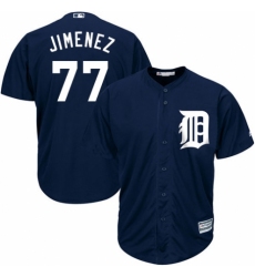 Youth Majestic Detroit Tigers #77 Joe Jimenez Authentic Navy Blue Alternate Cool Base MLB Jersey