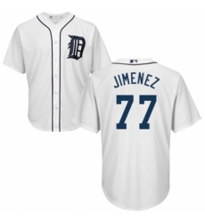 Youth Majestic Detroit Tigers #77 Joe Jimenez Authentic White Home Cool Base MLB Jersey