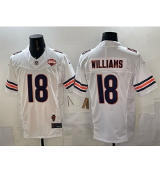 Men's Chicago Bears #18 Caleb Williams White F.U.S.E. 2025 NFC North Champions & Illinois Stitched Football Jersey