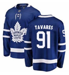 Youth Adidas Toronto Maple Leafs #91 John Tavares Authentic Royal Blue USA Flag Fashion NHL Jersey