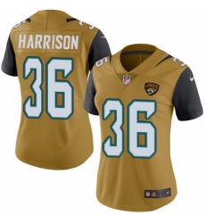 Women's Nike Jacksonville Jaguars #36 Ronnie Harrison Limited Gold Rush Vapor Untouchable NFL Jersey
