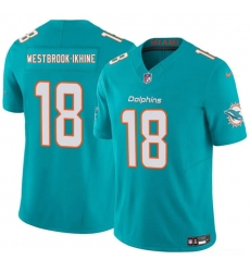 Men's Miami Dolphins #18 Nick Westbrook-Ikhine Aqua 2025 Draft F.U.S.E. Vapor Limited Football Stitched Jersey