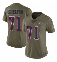 Women's Nike New England Patriots #71 Danny Shelton Limited Olive 2017 Salute to Service NFL Jersey