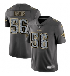 Men's Nike New Orleans Saints #56 DeMario Davis Gray Static Vapor Untouchable Limited NFL Jersey