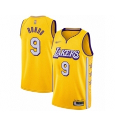 Men's Los Angeles Lakers #9 Rajon Rondo Swingman Gold 2019-20 City Edition Basketball Jersey