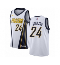 Youth Nike Indiana Pacers #24 Alize Johnson White Swingman Jersey - Earned Edition