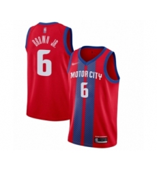 Women's Detroit Pistons #6 Bruce Brown Jr. Swingman Red Basketball Jersey - 2019 20 City Edition