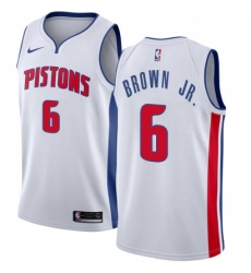 Youth Nike Detroit Pistons #6 Bruce Brown Jr. Swingman White NBA Jersey - Association Edition