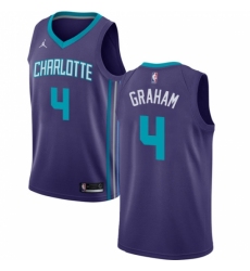 Men's Nike Jordan Charlotte Hornets #4 Devonte Graham Swingman Purple NBA Jersey Statement Edition