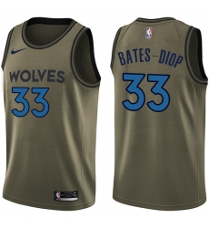 Youth Nike Minnesota Timberwolves #33 Keita Bates-Diop Swingman Green Salute to Service NBA Jersey
