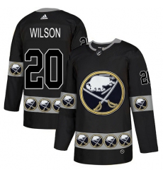 Men's Adidas Buffalo Sabres #20 Scott Wilson Authentic Black Team Logo Fashion NHL Jersey