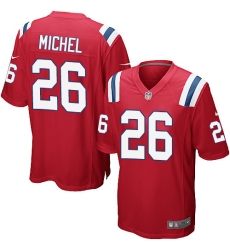 Men's Nike New England Patriots #26 Sony Michel Game Red Alternate NFL Jersey