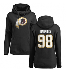 NFL Women's Nike Washington Redskins #98 Matt Ioannidis Black Name & Number Logo Pullover Hoodie