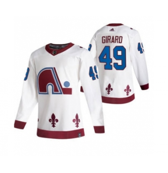 Men's Colorado Avalanche #49 Samuel Girard White 2020-21 Reverse Retro Alternate Hockey Jersey