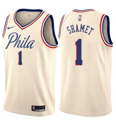Youth Nike Philadelphia 76ers #1 Landry Shamet Swingman Cream NBA Jersey - City Edition