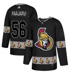 Men's Adidas Ottawa Senators #56 Magnus Paajarvi Authentic Black Team Logo Fashion NHL Jersey