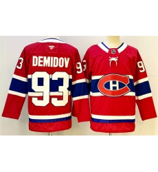 Men's Montreal Canadiens #93 Ivan Demidov Red 2024-25 Stitched Jersey