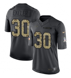 Youth Nike Los Angeles Chargers #30 Austin Ekeler Limited Black 2016 Salute to Service NFL Jersey