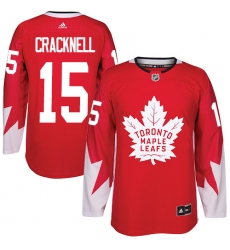 Men's Adidas Toronto Maple Leafs #15 Adam Cracknell Premier Red Alternate NHL Jersey