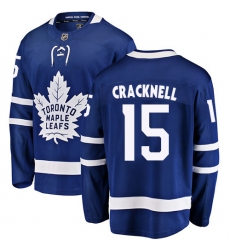 Men's Toronto Maple Leafs #15 Adam Cracknell Authentic Royal Blue Home Fanatics Branded Breakaway NHL Jersey
