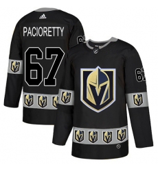 Men's Adidas Vegas Golden Knights #67 Max Pacioretty Authentic Black Team Logo Fashion NHL Jersey
