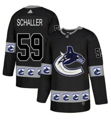 Men's Adidas Vancouver Canucks #59 Tim Schaller Authentic Black Team Logo Fashion NHL Jersey