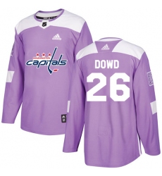 Men's Adidas Washington Capitals #26 Nic Dowd Authentic Purple Fights Cancer Practice NHL Jersey