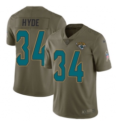 Youth Nike Jacksonville Jaguars #34 Carlos Hyde Limited Olive 2017 Salute to Service NFL Jersey