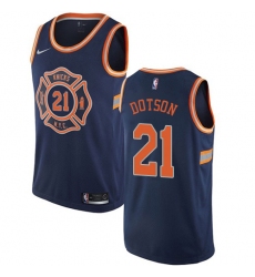 Youth Nike New York Knicks #21 Damyean Dotson Swingman Navy Blue NBA Jersey - City Edition