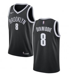 Youth Nike Brooklyn Nets #8 Spencer Dinwiddie Swingman Black NBA Jersey - Icon Edition