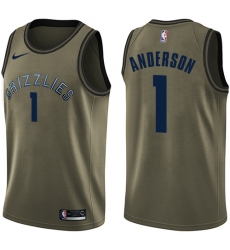 Men's Nike Memphis Grizzlies #1 Kyle Anderson Swingman Green Salute to Service NBA Jersey