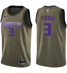 Youth Nike Sacramento Kings #3 Yogi Ferrell Swingman Green Salute to Service NBA Jersey