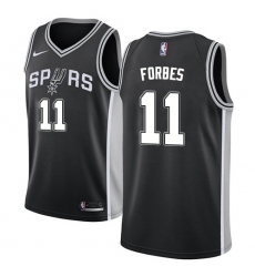 Men's Nike San Antonio Spurs #11 Bryn Forbes Swingman Black NBA Jersey - Icon Edition