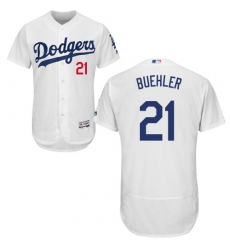Men's Majestic Los Angeles Dodgers #21 Walker Buehler White Home Flex Base Authentic Collection MLB Jersey