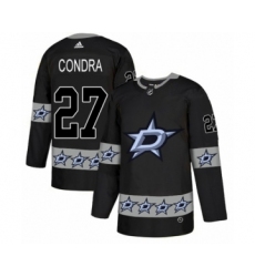 Men's Adidas Dallas Stars #27 Erik Condra Authentic Black Team Logo Fashion NHL Jersey