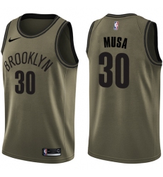 Youth Nike Brooklyn Nets #30 Dzanan Musa Swingman Green Salute to Service NBA Jersey
