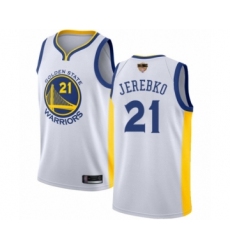 Youth Golden State Warriors #21 Jonas Jerebko Swingman White Basketball 2019 Basketball Finals Bound Jersey - Association Edition