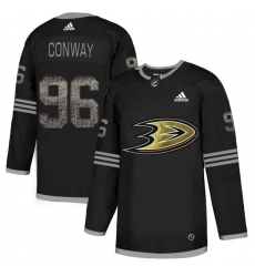 Men's Adidas Anaheim Ducks #96 Charlie Conway Black Authentic Classic Stitched NHL Jersey